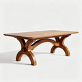 Wooden dining table for indoor use with natural finish 200 x 100 x 75cm