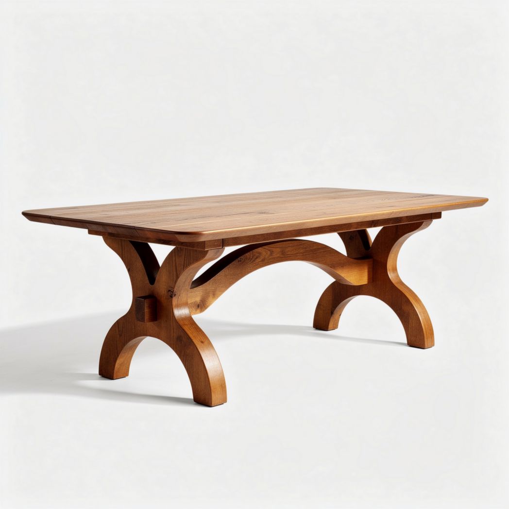 Wooden dining table for indoor use with natural finish 200 x 100 x 75cm