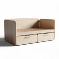 Children's bed with storage drawers made of natural wood size 160 x 80 x 70cm