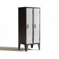 Metal storage locker with two doors and ventilation slots 180 x 60 x 50cm