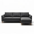 Sectional sofa with modern design in dark gray fabric 200 x 85 x 90cm